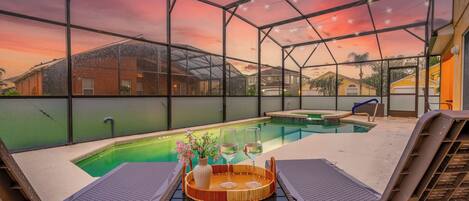 Outdoor pool, a heated pool