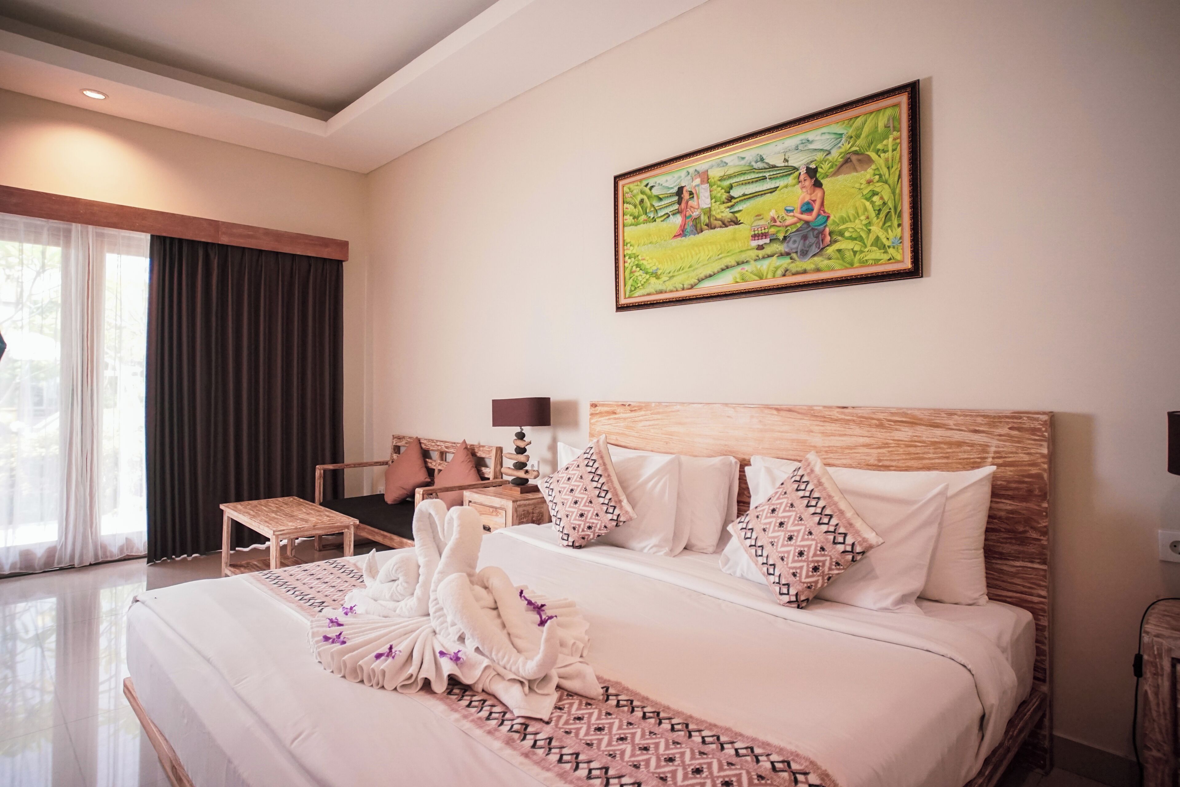 Premium Double Room, Pool View | Bar mini, Wi-fi percuma, cadar katil 