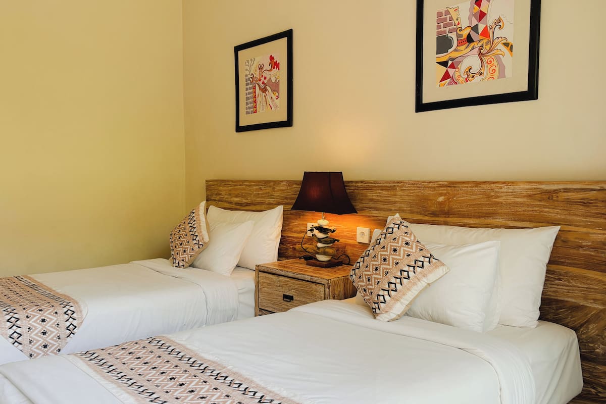 Family Twin Room, Terrace, Garden View | Minibar, free WiFi, bed sheets