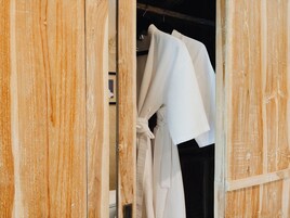 Shower, free toiletries, hair dryer, bathrobes