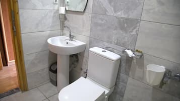 Basic Room, Mountain View | Bathroom | Hair dryer, towels