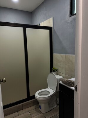 Secador de pelo, toallas, jabón, papel higiénico