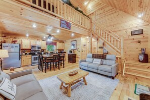 Smart TV, fireplace, DVD player, foosball