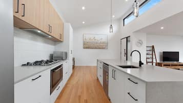 Fridge, oven, stovetop, dishwasher