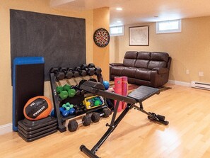 Fitness facility - Charming, sunny 4-bedroom home with wooded yard in family-friendly Newton (Newton)