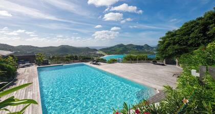Boutique villa in les Hauts de Saint Jean with stunning Eden Rock view