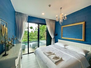 The Cube Pool Villa Room | Coffre-fort, bureau, rideaux d’obscurcissement, système d’insonorisation