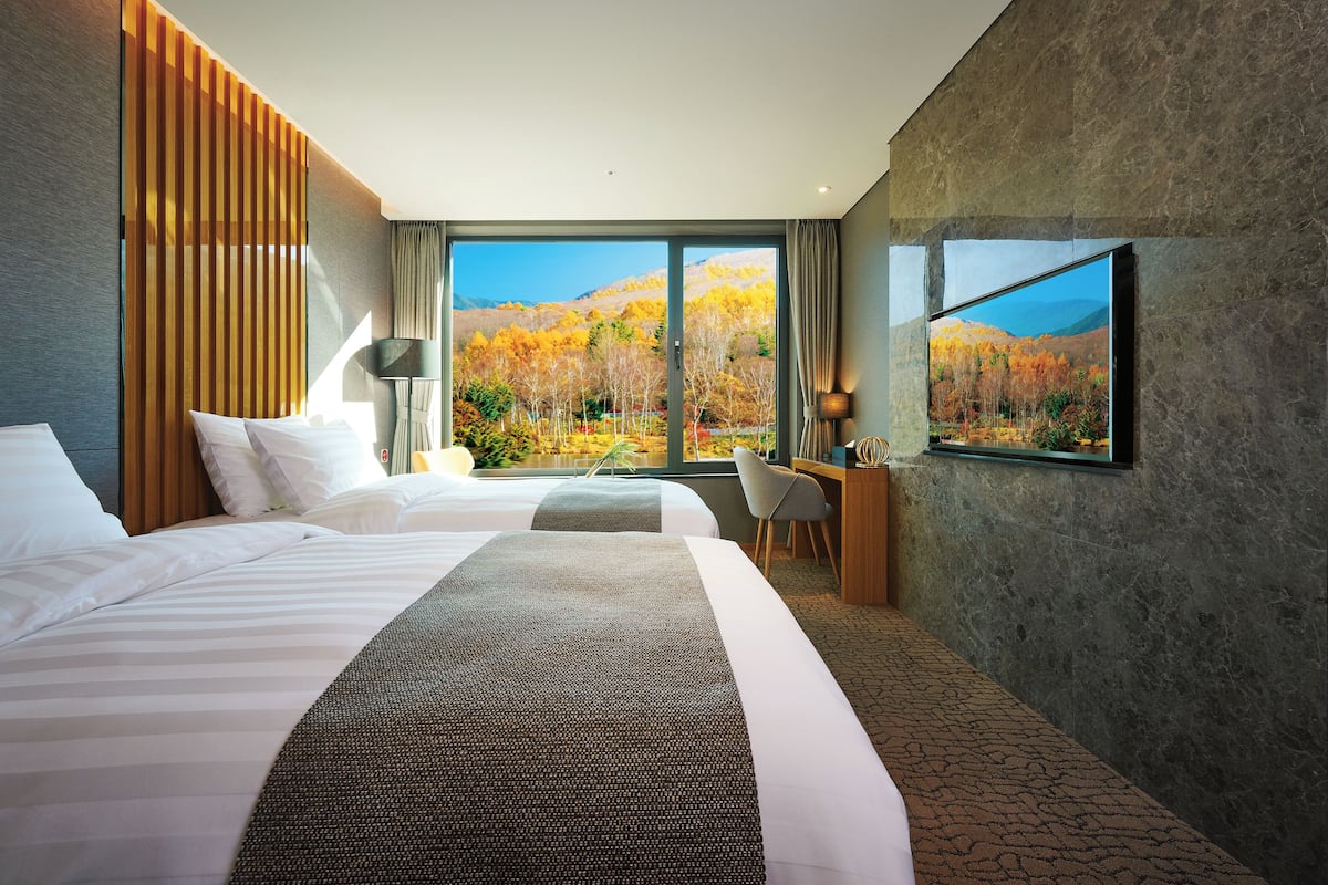 Superior Twin Room, Mountain View | 1 bedroom, soundproofing, free WiFi, bed sheets