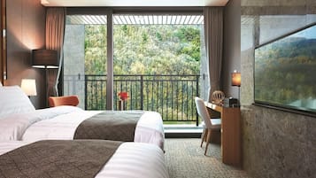 Deluxe Terrace Twin Room, Mountain View | Soundproofing, free WiFi, bed sheets