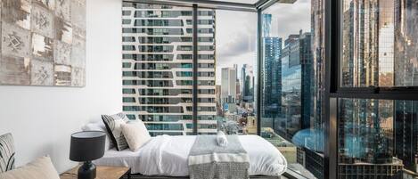 Lejlighed - balkon - byudsigt | Mørklægningsgardiner, strygejern/strygebræt