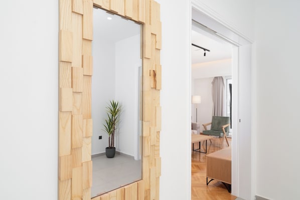 Deluxe Apartment, 3 Bedrooms, Balcony, City View | Living area | 50-inch TV with cable channels - Kolonaki Elegant Apartment with Balcony (Athens)