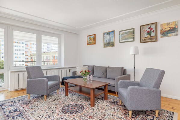 Apartment, 2 Bedrooms, Balcony | Living room - Family Apartment by Renters (Kolobrzeg)