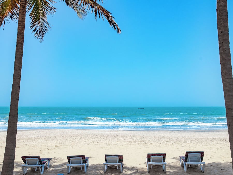 On the beach, white sand, beach bar