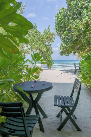 Superior Double Room, 1 King Bed, Private Bathroom, Beach View | In-room safe, desk, laptop workspace, iron/ironing board - Crown Beach Villas Bikini Beach (Dhiffushi)