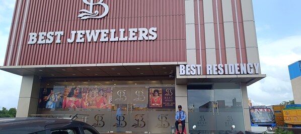 A building with signage for 'Best Jewellers' and 'Best Residency'. - Best Residency  (Hosur)