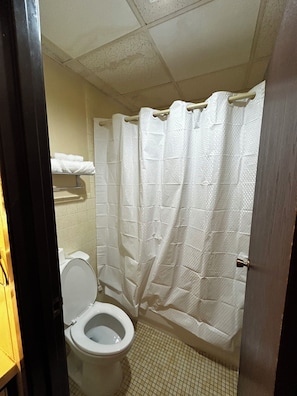 Ensemble douche/baignoire, serviettes fournies, papier toilette