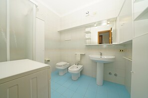 Dusche, Haartrockner, Bidet, Handtücher