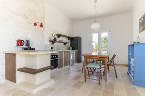 Fridge, oven, dishwasher, coffee/tea maker