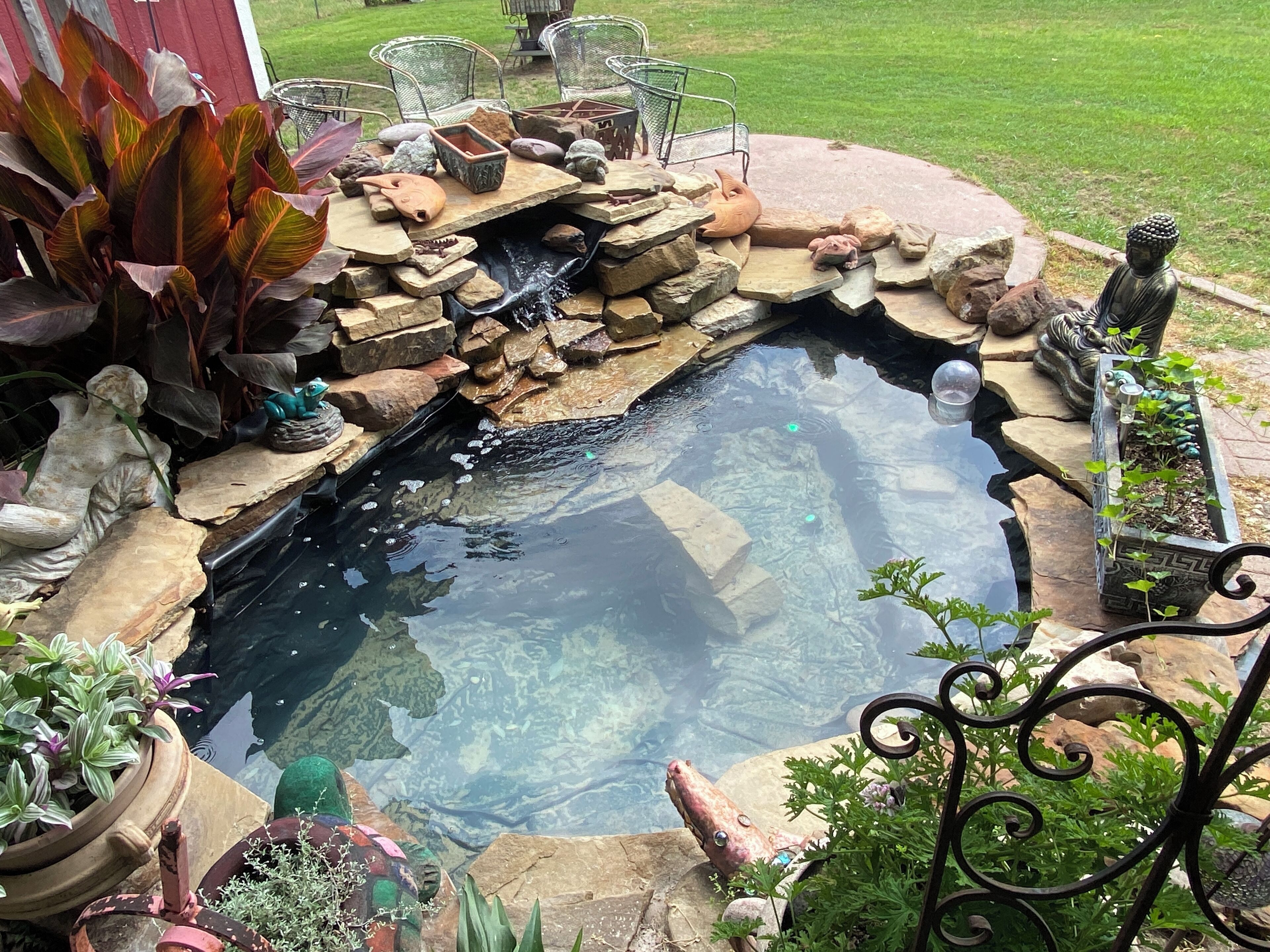 Enjoy the sounds of the waterfall.