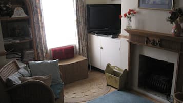 Télévision, cheminée, lecteur de DVD, chaßne hi-fi