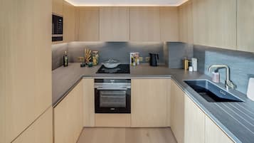 Apartament, 1 dormitori, no fumadors | Cuina privada | Frigorífic gran, microones, forn i placa de cuina