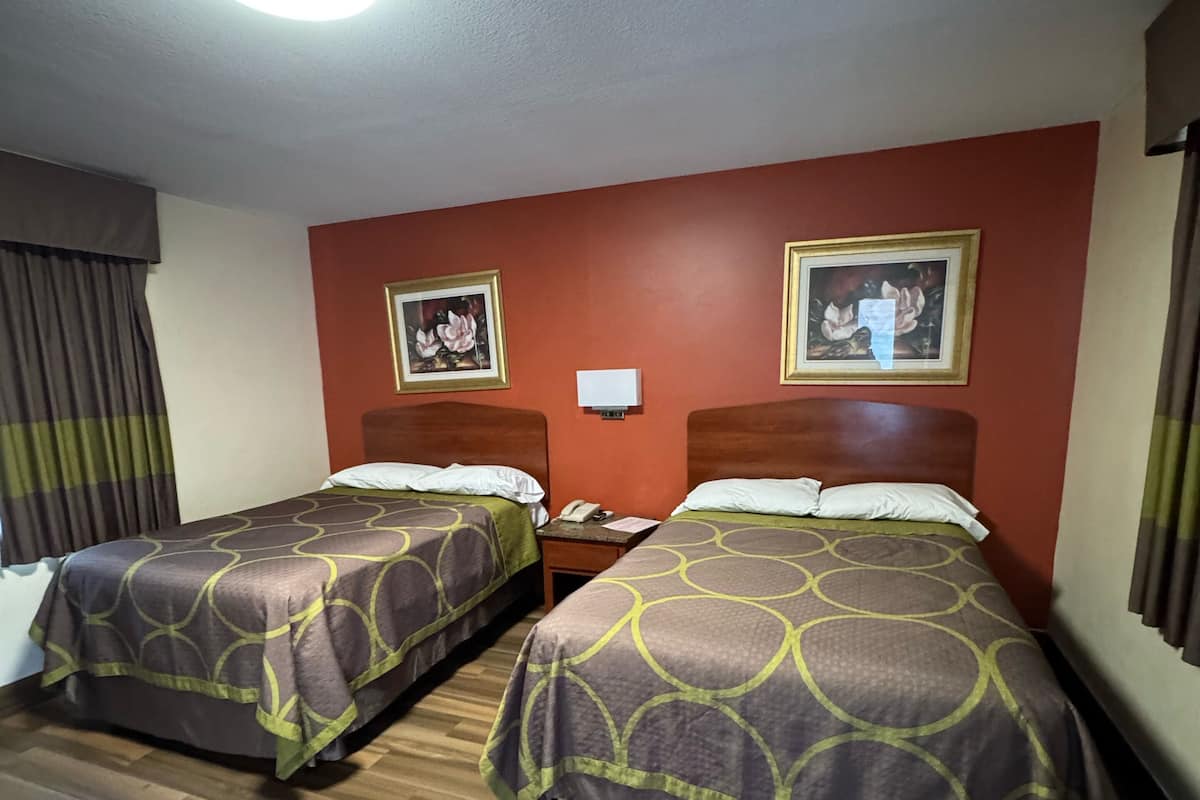Double Room, 2 Double Beds | Desk, laptop workspace, free WiFi, bed sheets