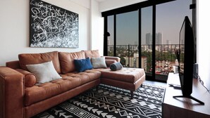 Luxe appartement, uitzicht op de stad | Woonruimte