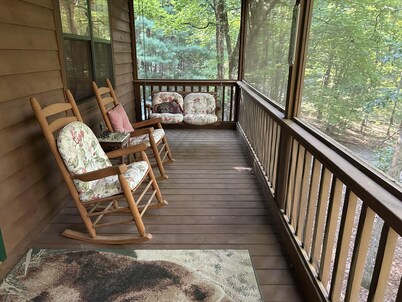 Bear-A-Dise- A beautiful mountain cabin-sleeps 12, hot tub, game room & firepit.