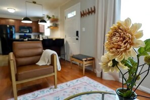 TV connectée, cheminée, livres