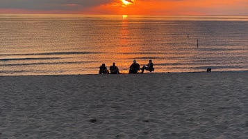 Sun-loungers, beach towels