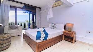 Apartamento estándar, vistas a la playa | 2 dormitorios, escritorio, espacio para trabajar con un portátil