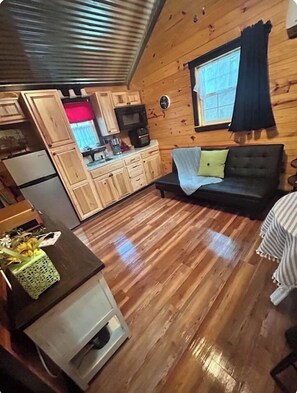 Una televisión, una chimenea, libros