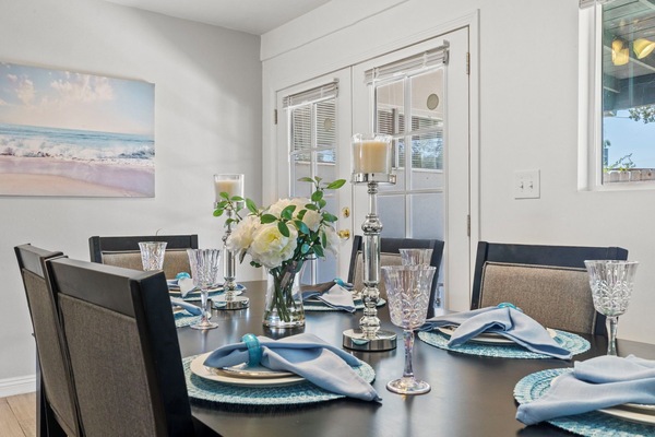 Dinning table with setting for 6