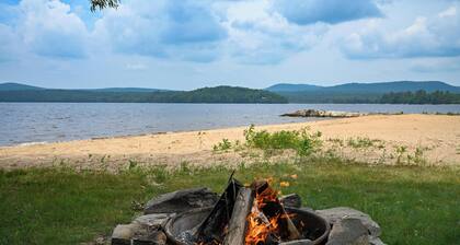 Spacious Lakefront cabin on Lake Chateaugay with private beach.