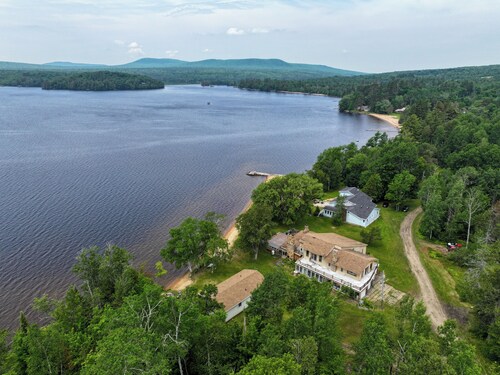Rustic, Cozy Lakefront Cabin with Private Beach on Upper Chateaugay Lake.