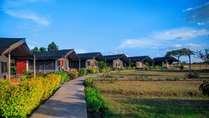 A row of cabins with a pathway leading through a landscaped area. - Endeem Mara Resort (Maasai Mara)
