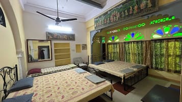 Desk, free WiFi, bed sheets