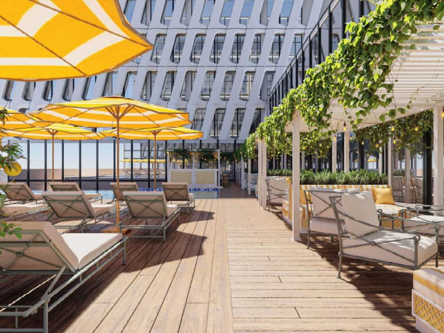 4 bars, bar en milieu de piscine