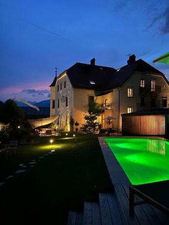 Seasonal outdoor pool. Castel Maurn