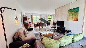 Télévision, lecteur de DVD, livres