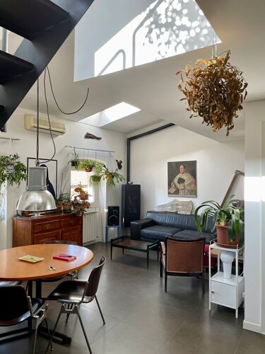 cosy room with sea view terrace in an architect's house