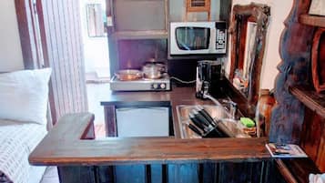 Leilighet | Eget kjøkken | Kjøleskap, mikrobølgeovn, vannkoker og høy barnestol