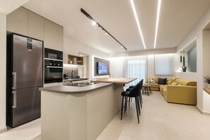 奢華公寓, 露台, 城市景 | 客廳