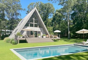 Outdoor pool, a heated pool - Luxury | 5* Rating | Heated Pool | 10m to US Open (Hampton Bays)