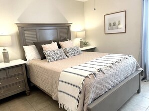 2 bedrooms, desk, iron/ironing board, travel cot