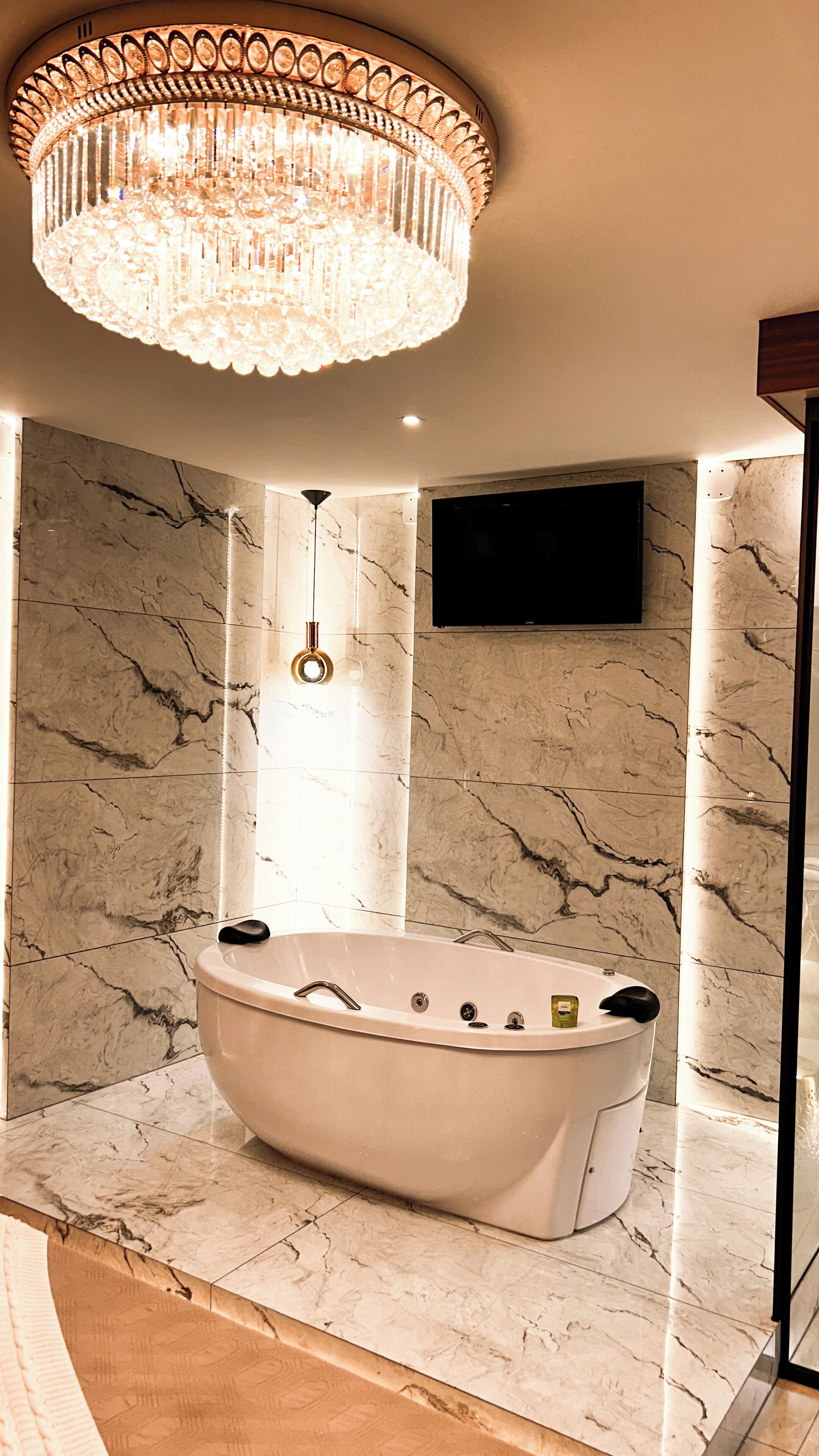 Premium Suite, Balcony, City View | Bathroom | Shower, rainfall showerhead, towels, soap