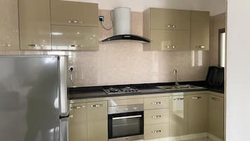 Business Room, 2 Bedrooms | Private kitchen | Full-sized fridge, microwave, oven, stovetop