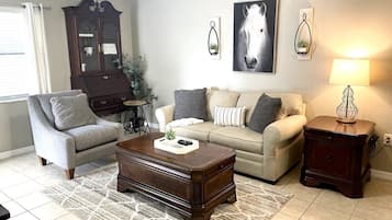 Smart TV, fireplace, video games