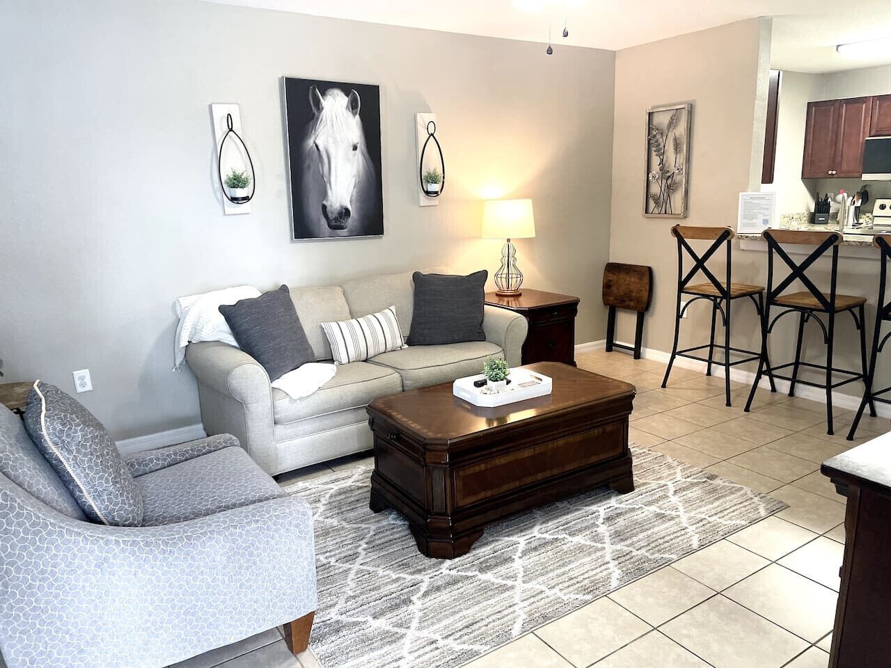 Smart TV, fireplace, video games