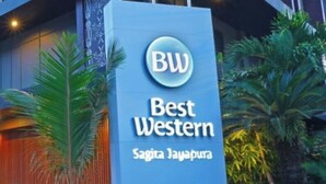 A hotel sign with the logo 'BW' and the name 'Best Western' along with 'Sagita Jayapura' indicating the hotel location. - Best Western Sagita Hotel Jayapura (Jayapura)